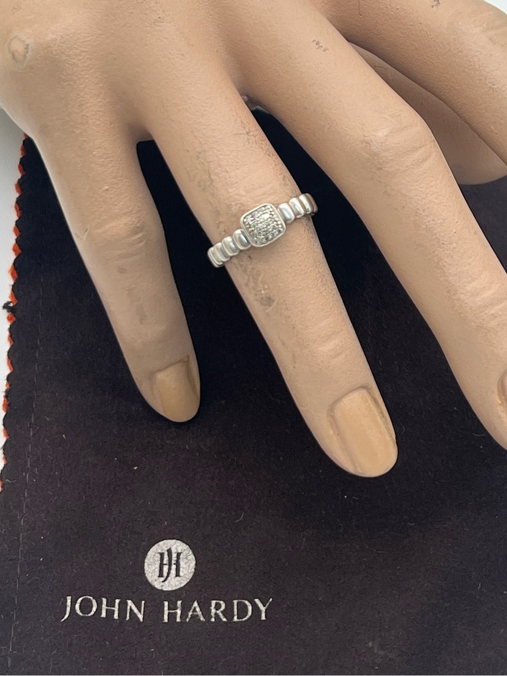 🔴Authentic John Hardy Sterling Silver Diamond Accent Ring 🔴